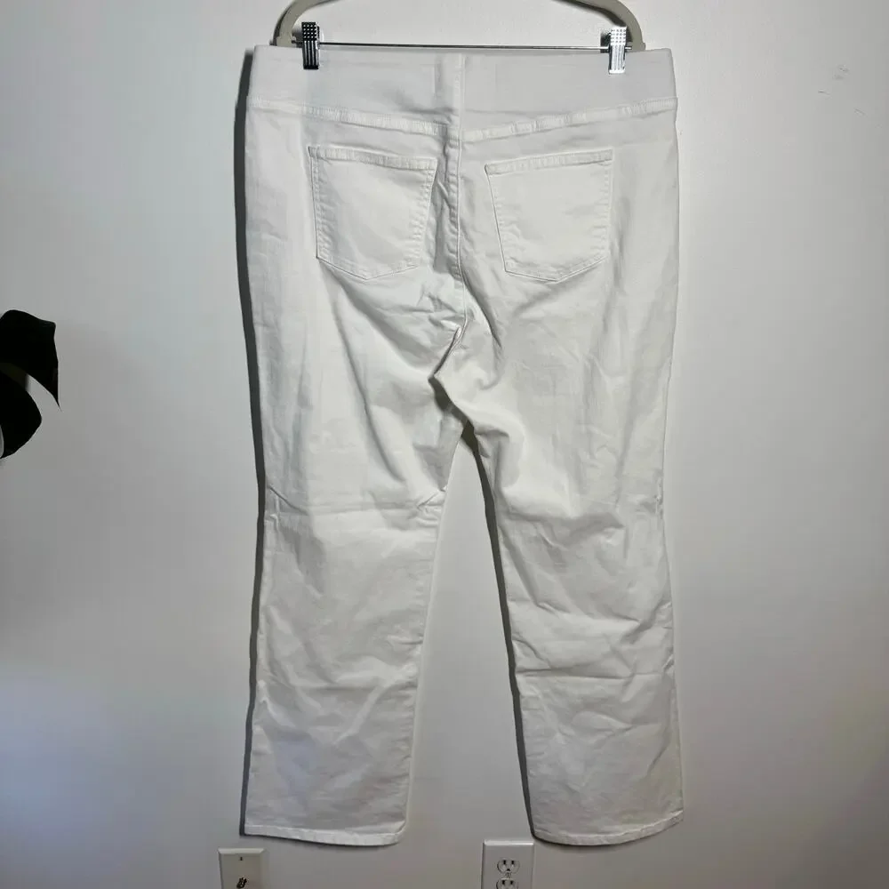 Soft‎ Surroundings Bootcut Stretch Waist Pull On Minimal Coastal Pants XL White